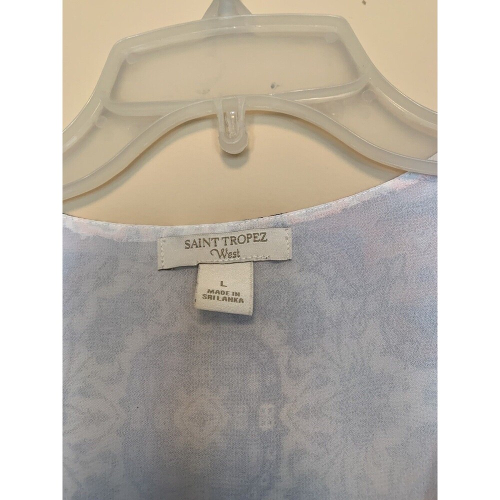 St. Tropez West Women’s Tank Top Size L Floral Geometric Print Boho - Picture 3 of 3